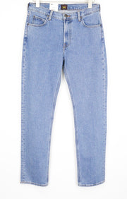 LEE West vyriški džinsai W30/L32 laisvalaikio kirpimo, 5 kišenių, mėlyni, tamprūs medvilniniai džinsai 