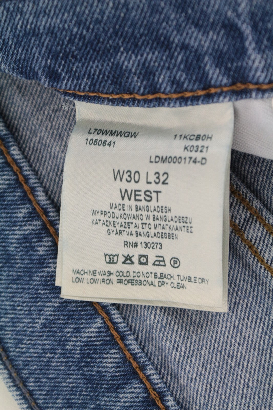 LEE West vyriški džinsai W30/L32 laisvalaikio kirpimo, 5 kišenių, mėlyni, tamprūs medvilniniai džinsai 