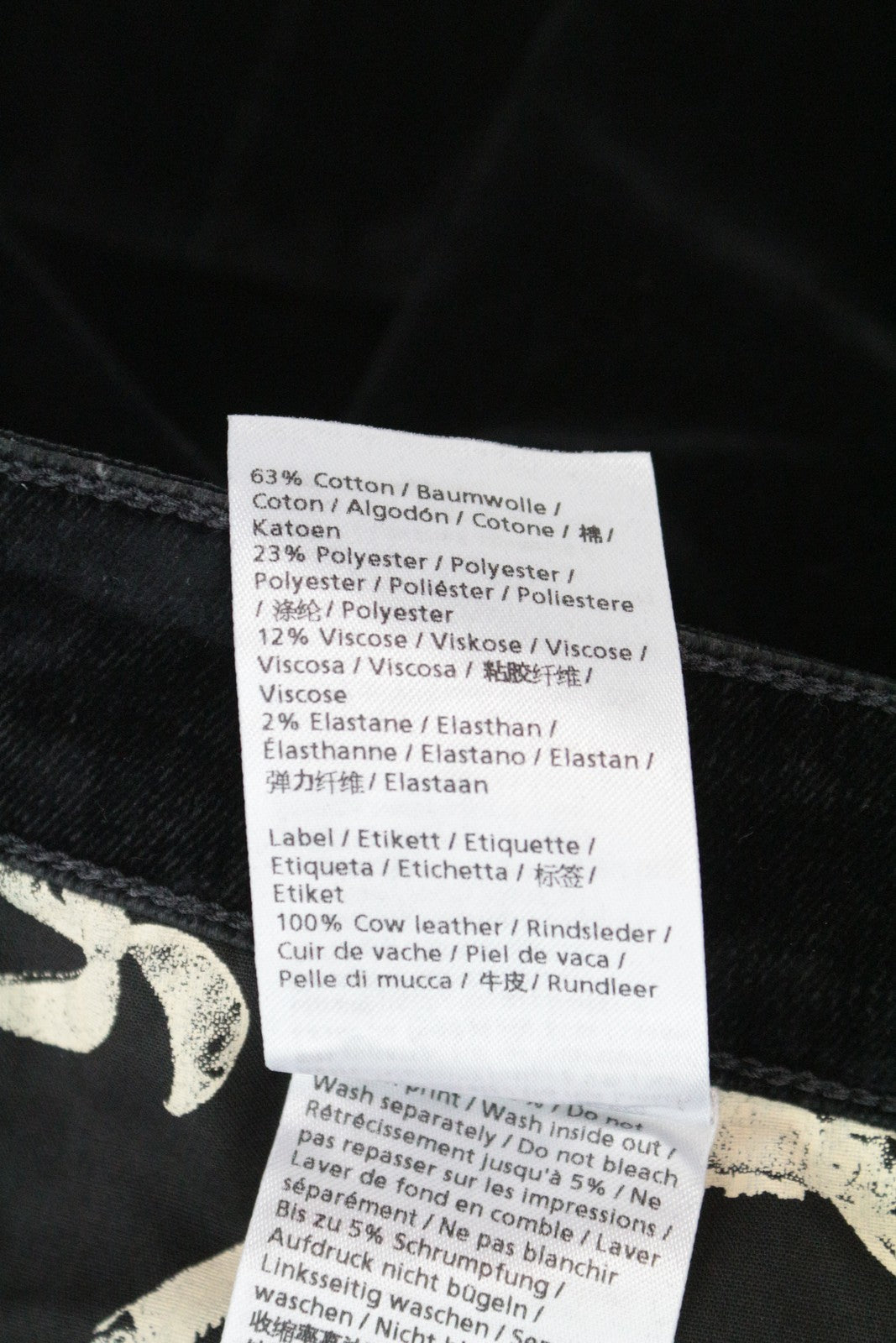 DENHAM Spray Women's Trousers W25/L30 Black Cotton Stretch Super Skinny Fit