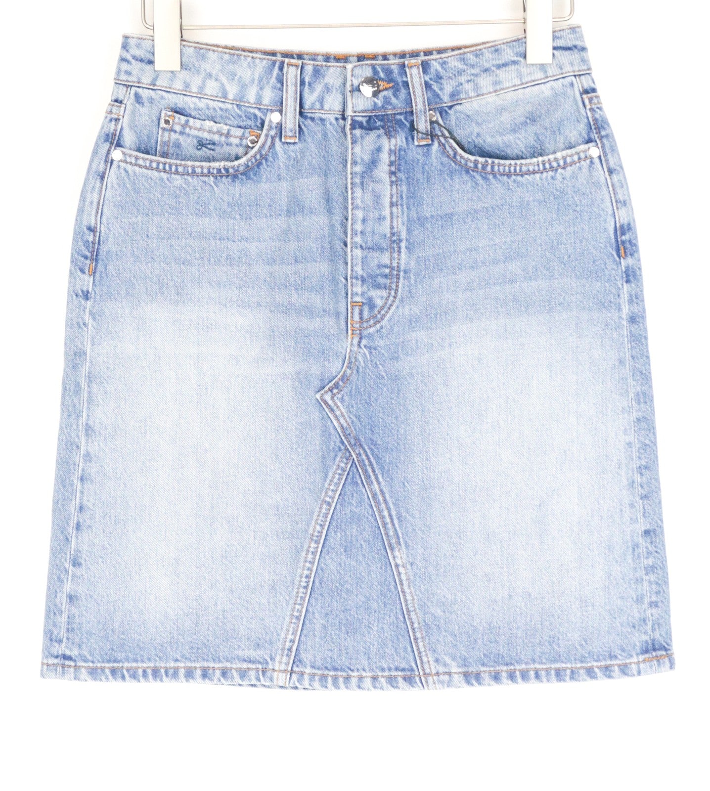 DENHAM Piper Women's Skirt W25 Blue Washed Cotton Denim 5-Pocket Mini Look