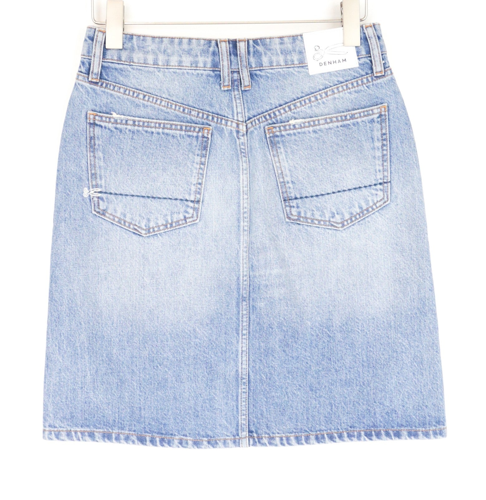 DENHAM Piper Women's Skirt W25 Blue Washed Cotton Denim 5-Pocket Mini Look