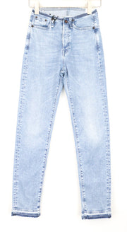 DENHAM Heidi Women's Jeans W23/L30 Straight Fit Blue Cotton Stretch Washed