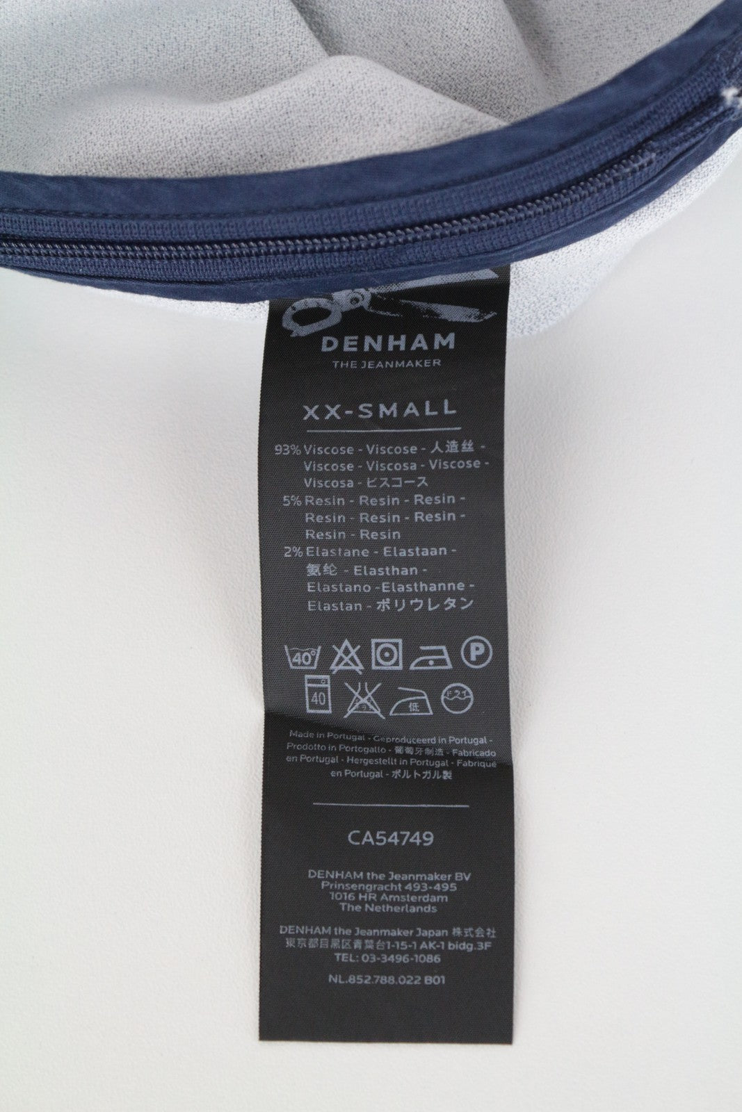 DENHAM Palazzo Women's XXS Indigo Wide Trousers Stretch Denim Look Flat Fit