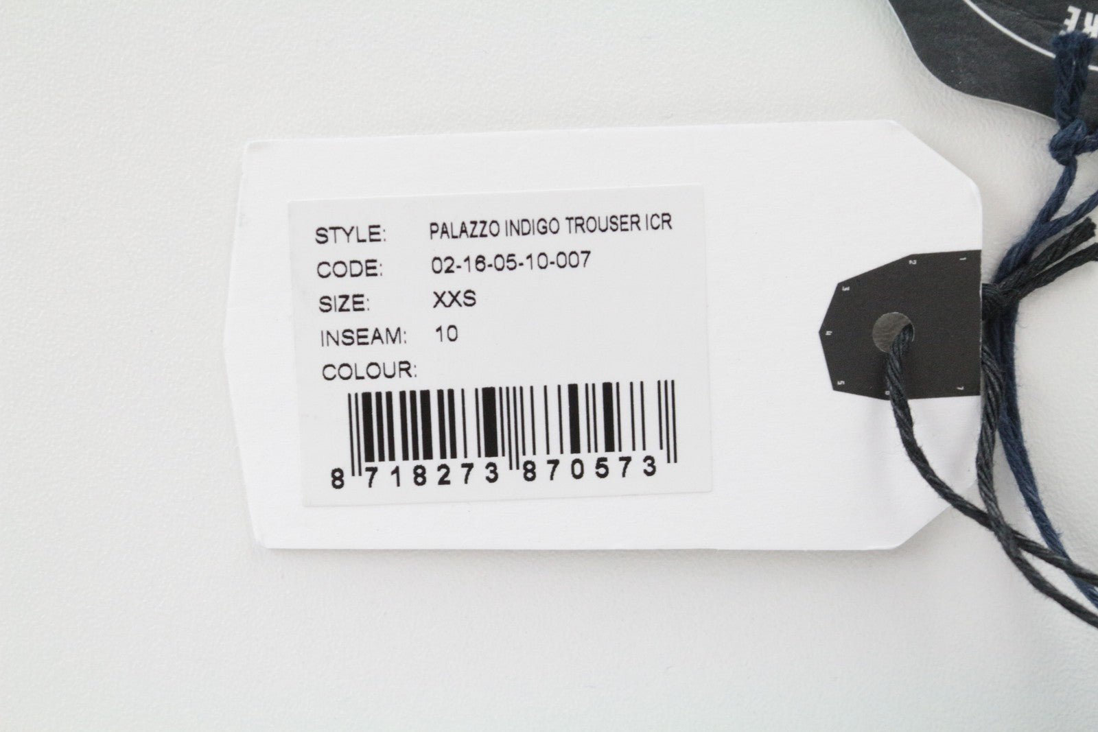 DENHAM Palazzo Women's XXS Indigo Wide Trousers Stretch Denim Look Flat Fit