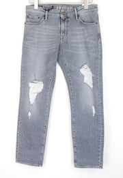 DENHAM Monroe Women's Jeans W26 Distressed Blue Stretch Cotton Girlfriend Fit