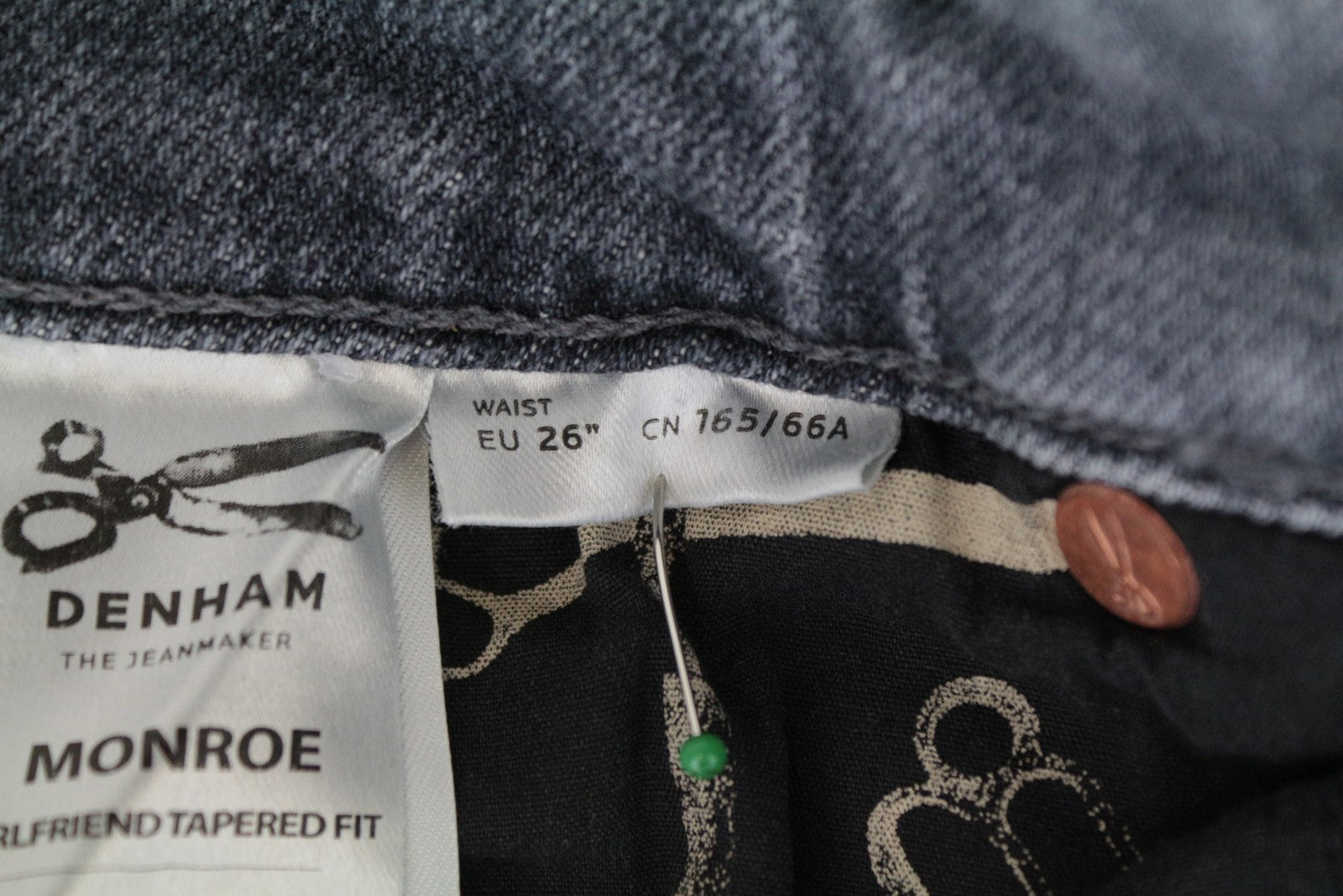 DENHAM Monroe Women's Jeans W26 Distressed Blue Stretch Cotton Girlfriend Fit