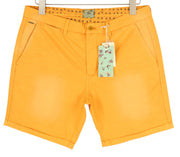 SCOTCH &amp; SODA vyriški šortai W32 Chino, oranžiniai, su atlenkiamu užtrauktuku ir logotipu. 