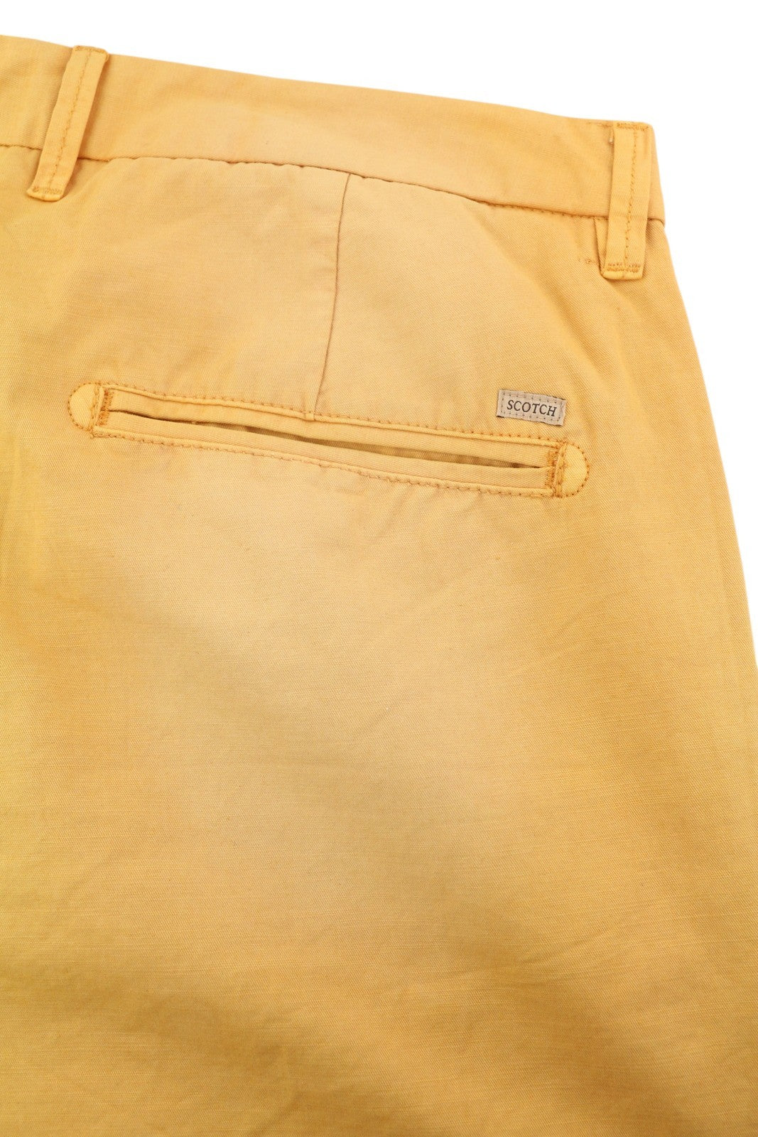 SCOTCH &amp; SODA vyriški šortai W32 Chino, oranžiniai, su atlenkiamu užtrauktuku ir logotipu. 