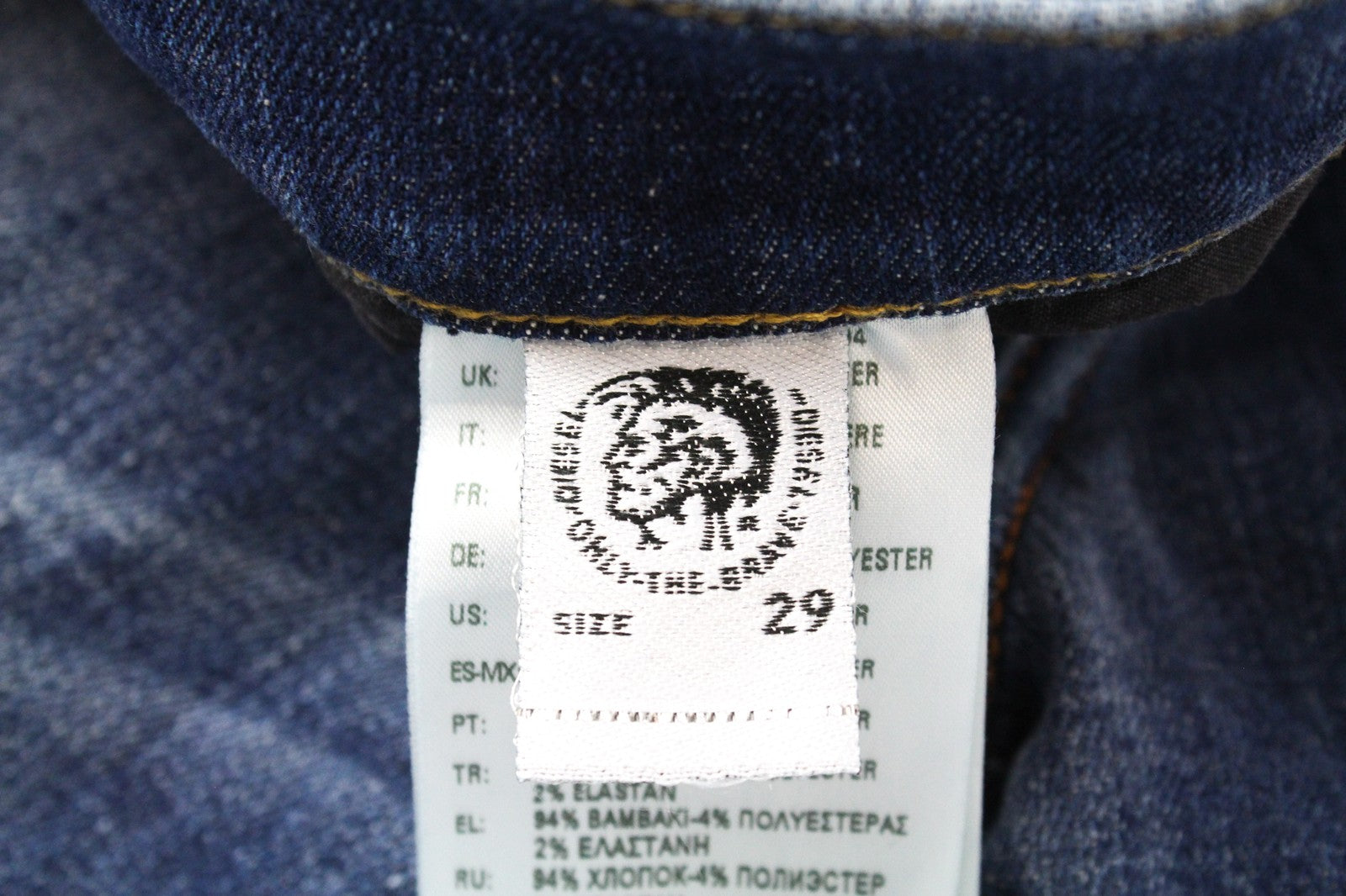 DIESEL D-Amny 086AN vyriški aptempti batai W29/L30, skalbtos mėlynos spalvos, tamprūs, dirbtinai sendinti 