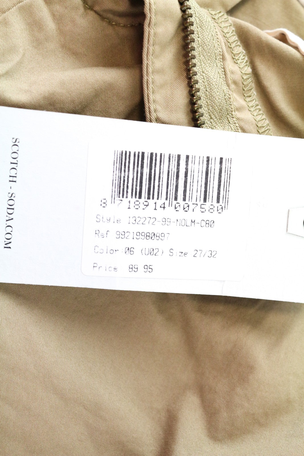 MAISON SCOTCH Belted Pants W27/L32 Slim   Stretch Sand Brown Womens