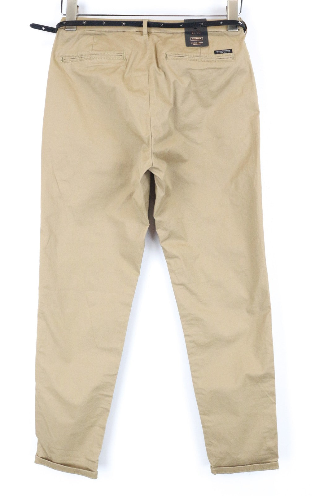 MAISON SCOTCH Slim Pants W24/L32 Brown Belted  Stretch  Womens