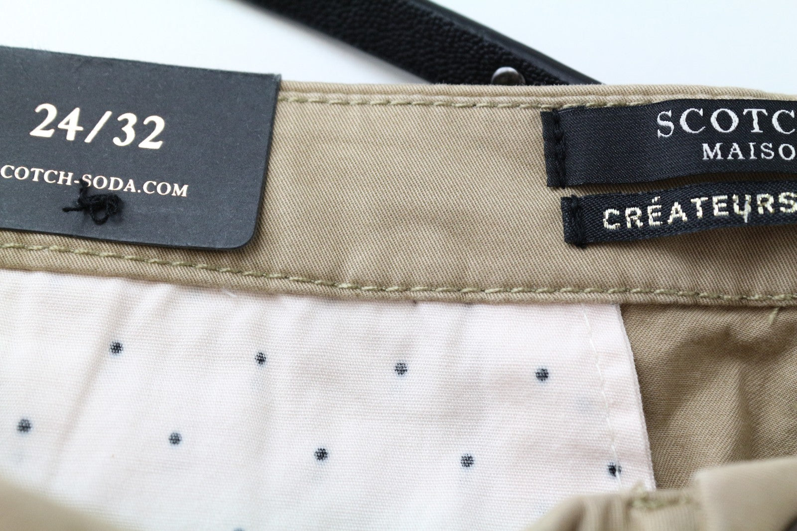 MAISON SCOTCH Slim Pants W24/L32 Brown Belted  Stretch  Womens