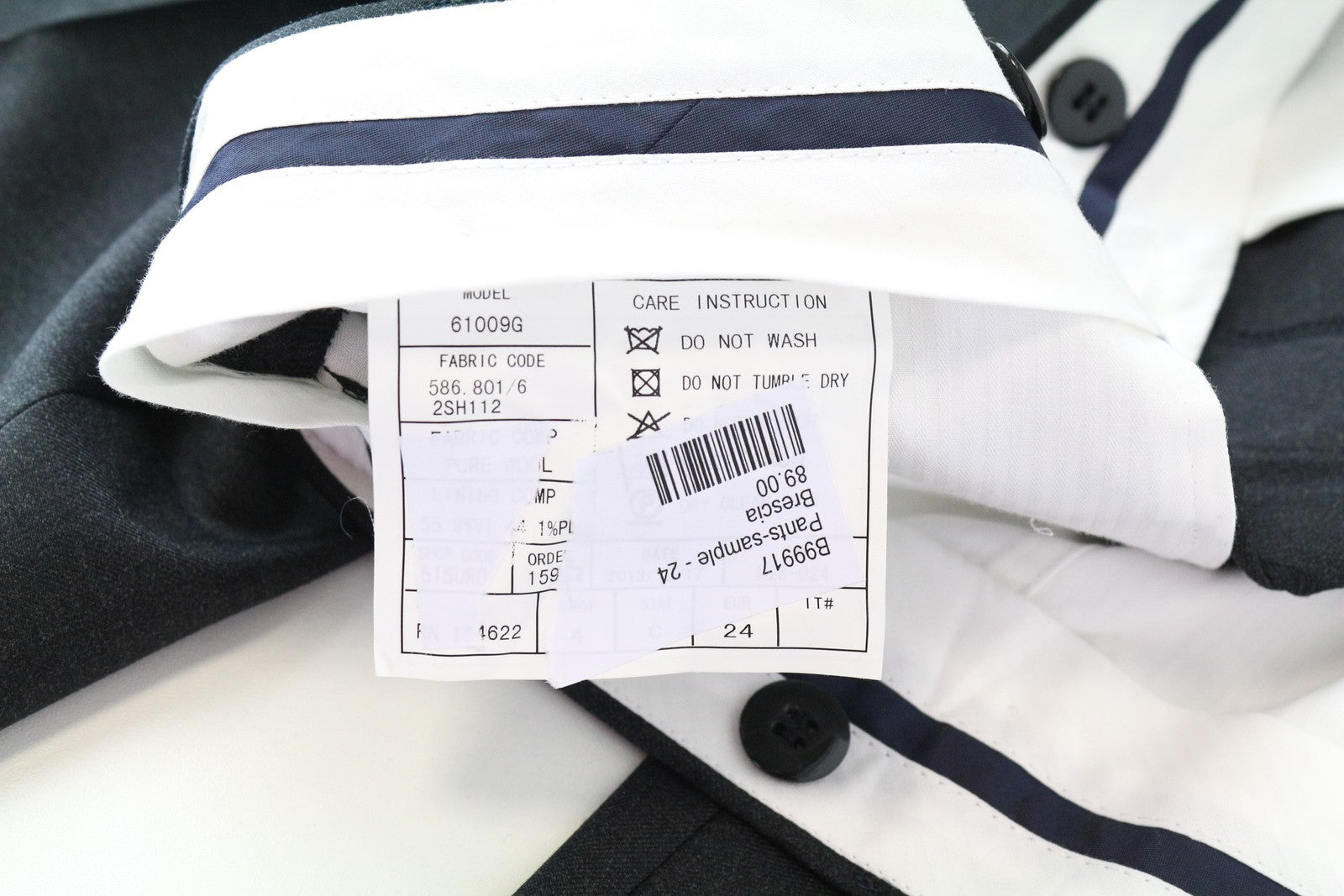 SUITSUPPLY Classic Trousers ~W35/L28 Mens Dark Grey Pleated Wool Lined