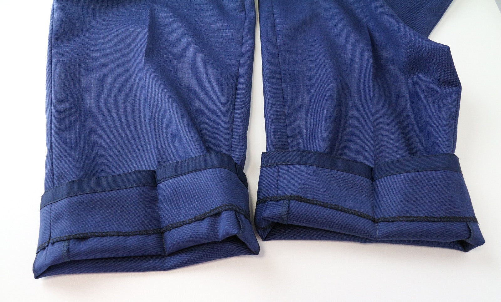 SUITSUPPLY  Trousers UK46S Mens Wool Blue Pleated Classic Lined