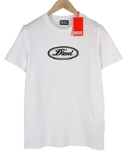 DIESEL T-Diegor-C14 Mens T-Shirt M White Short Sleeve Crew Neck  Front