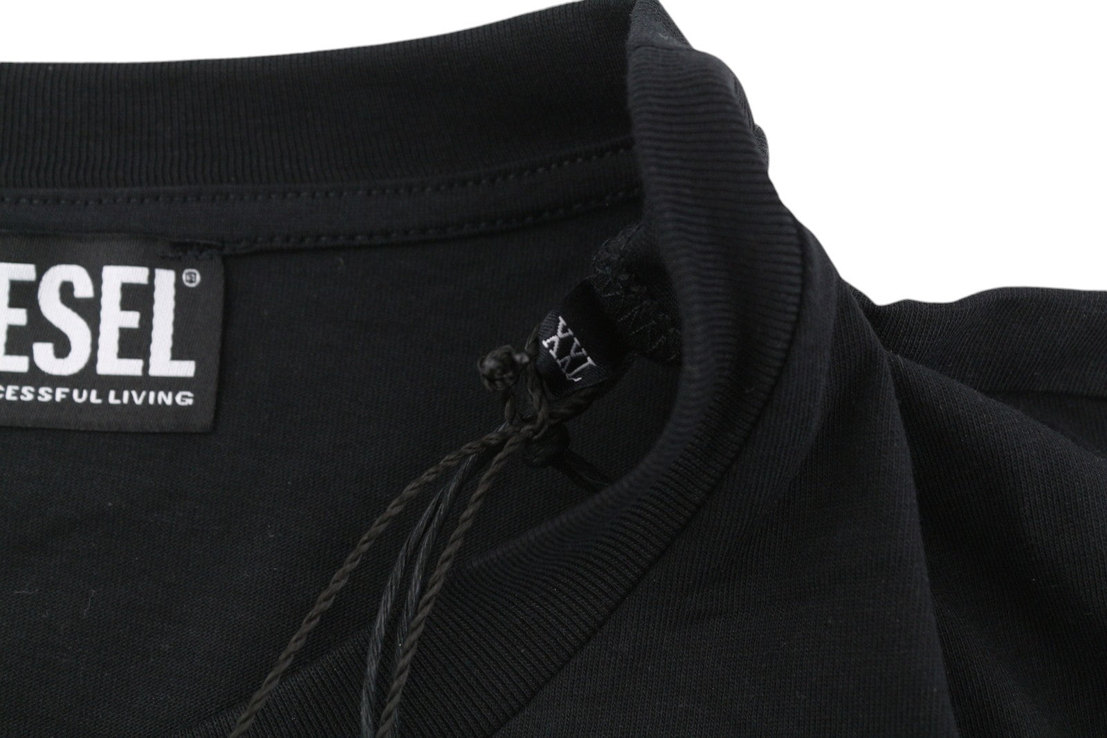 DIESEL T-Just-A35 Mens T-Shirt 2XL Black Short Sleeve Crew Neck  Front