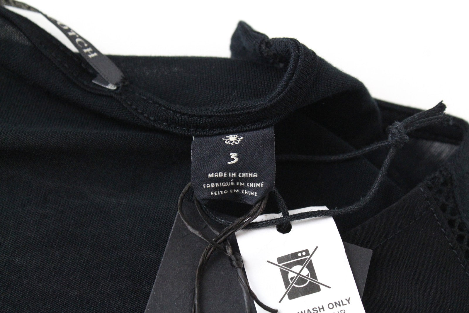 MAISON SCOTCH Womens's L Black Pullover Classic 2in1 Long Sleeve Layered