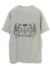 DIESEL T-Just-E20 Mens T-Shirt L Grey Fade Effect Crew Neck Short Sleeve