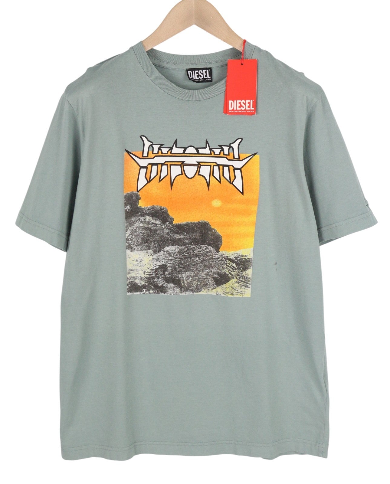 DIESEL T-Just-C18 Mens T-Shirt M Blue Short Sleeve Crew Neck Tricot