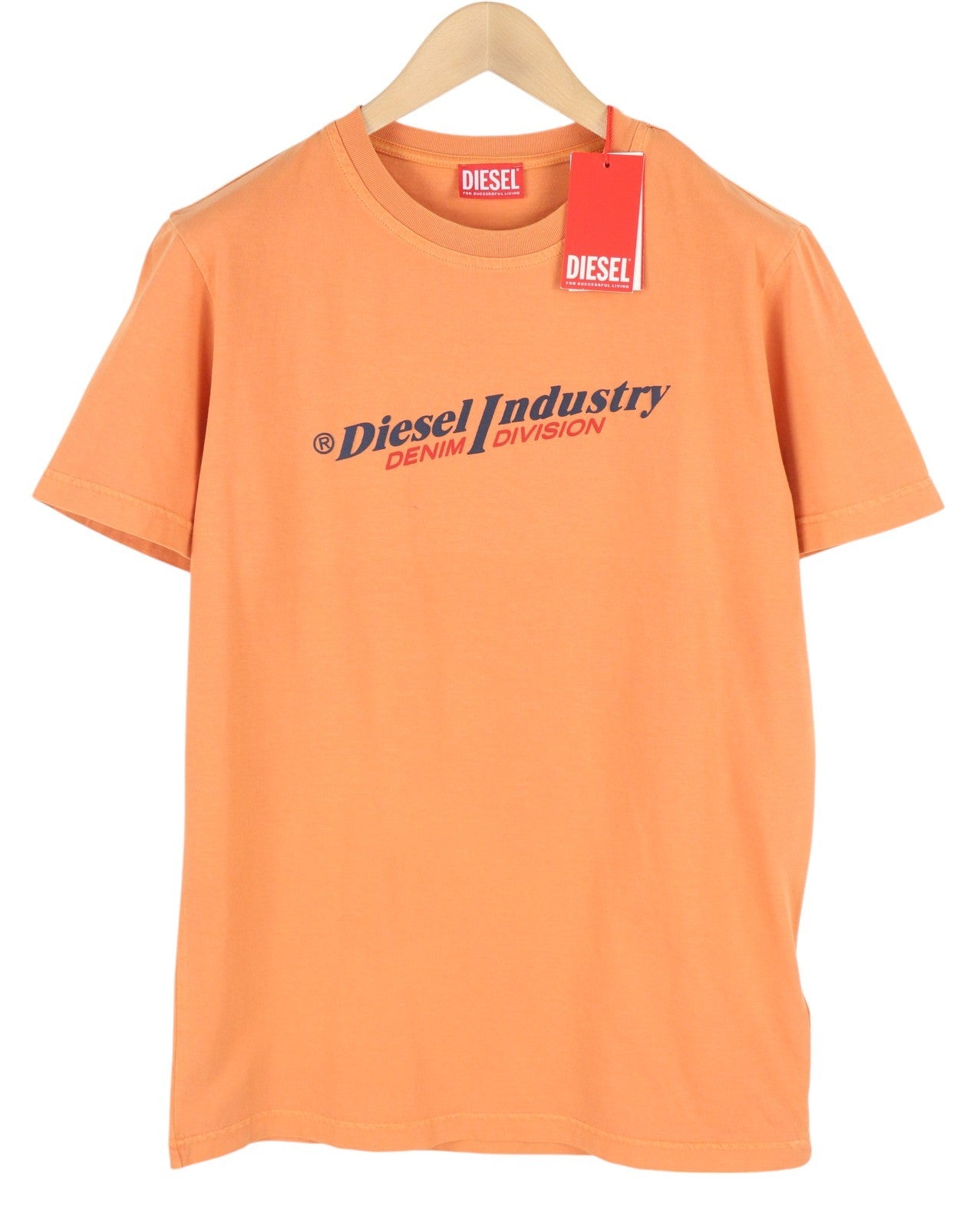 DIESEL T-Diegor-Ind Mens T-Shirt L Orange Short Sleeve Crew Neck