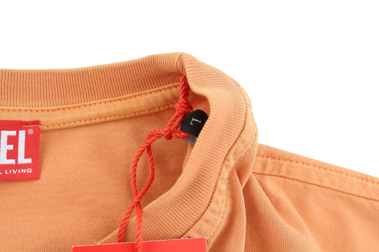 DIESEL T-Diegor-Ind Mens T-Shirt L Orange Short Sleeve Crew Neck