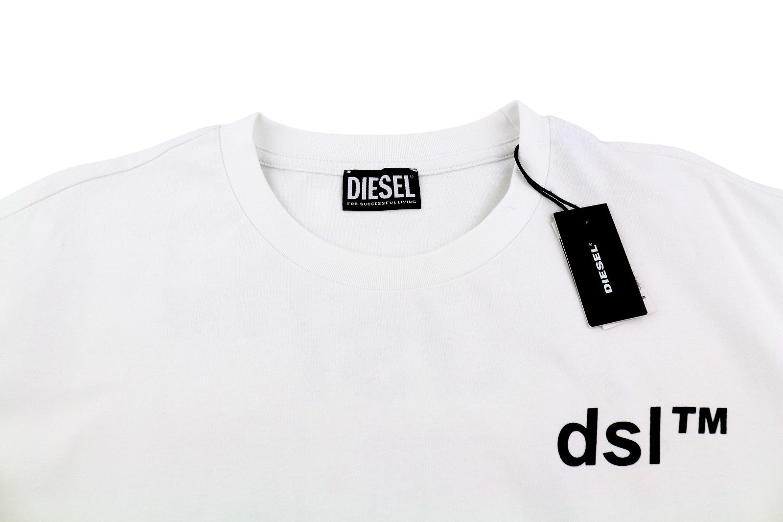 DIESEL T-Just-B56 Mens T-Shirt 2XL White Short Sleeve Tricot Crew Collar