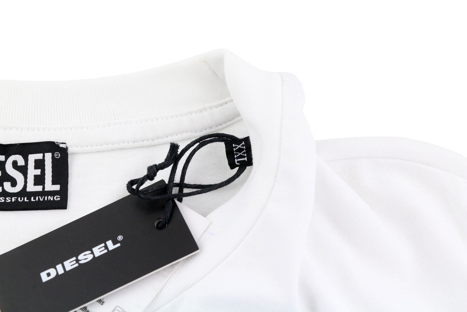 DIESEL T-Just-B56 Mens T-Shirt 2XL White Short Sleeve Tricot Crew Collar