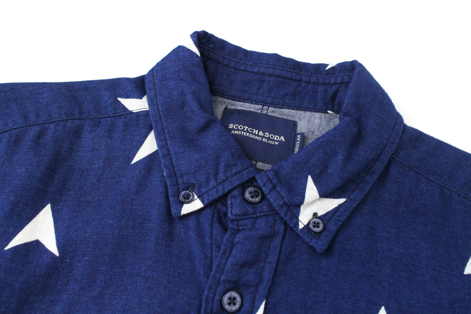 SCOTCH & SODA  Blauw Blue Shirt S Patterned Long Sleeve Mens
