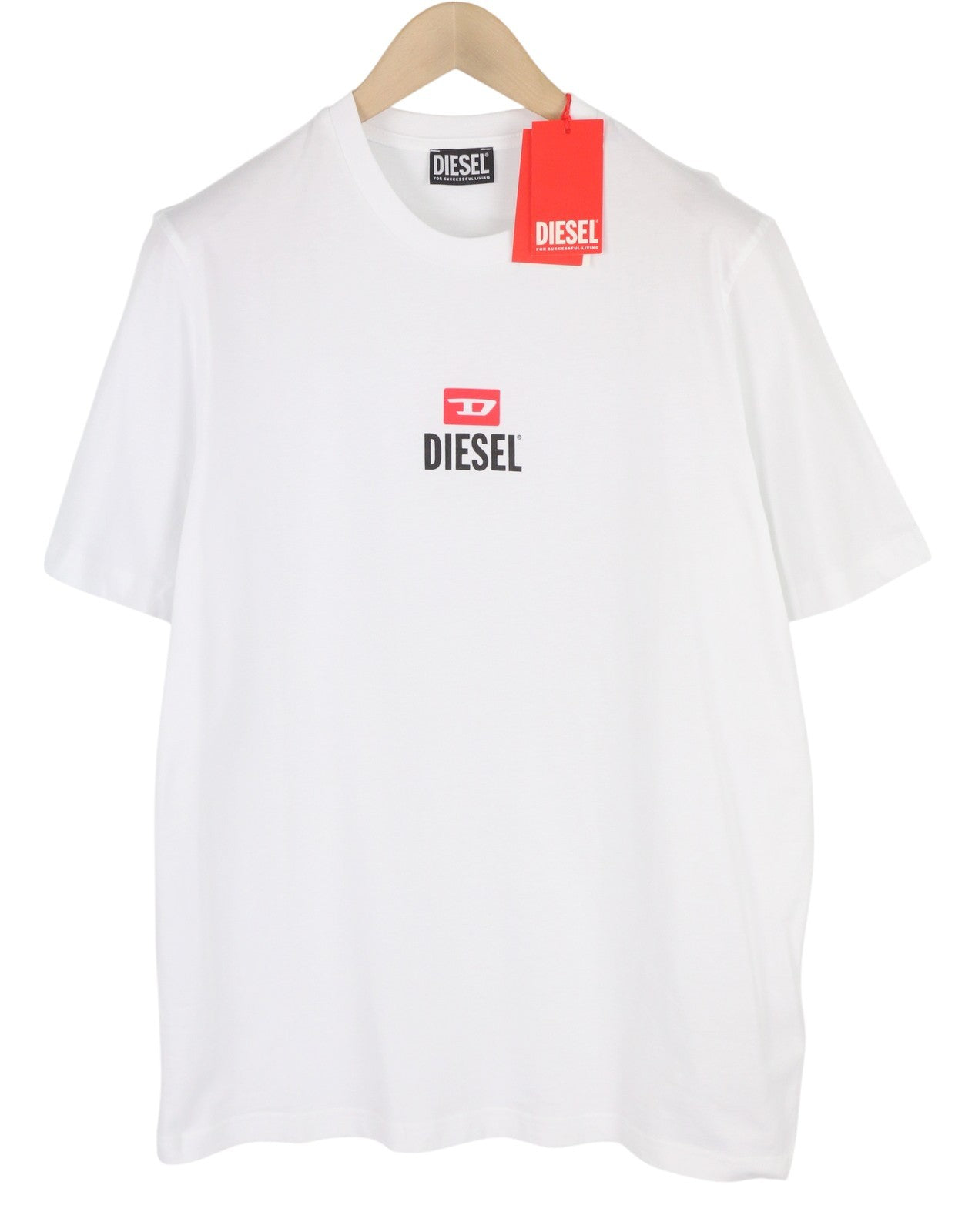 DIESEL T-Just-Small-New Mens T-Shirt L White Short Sleeve Tricot Crew