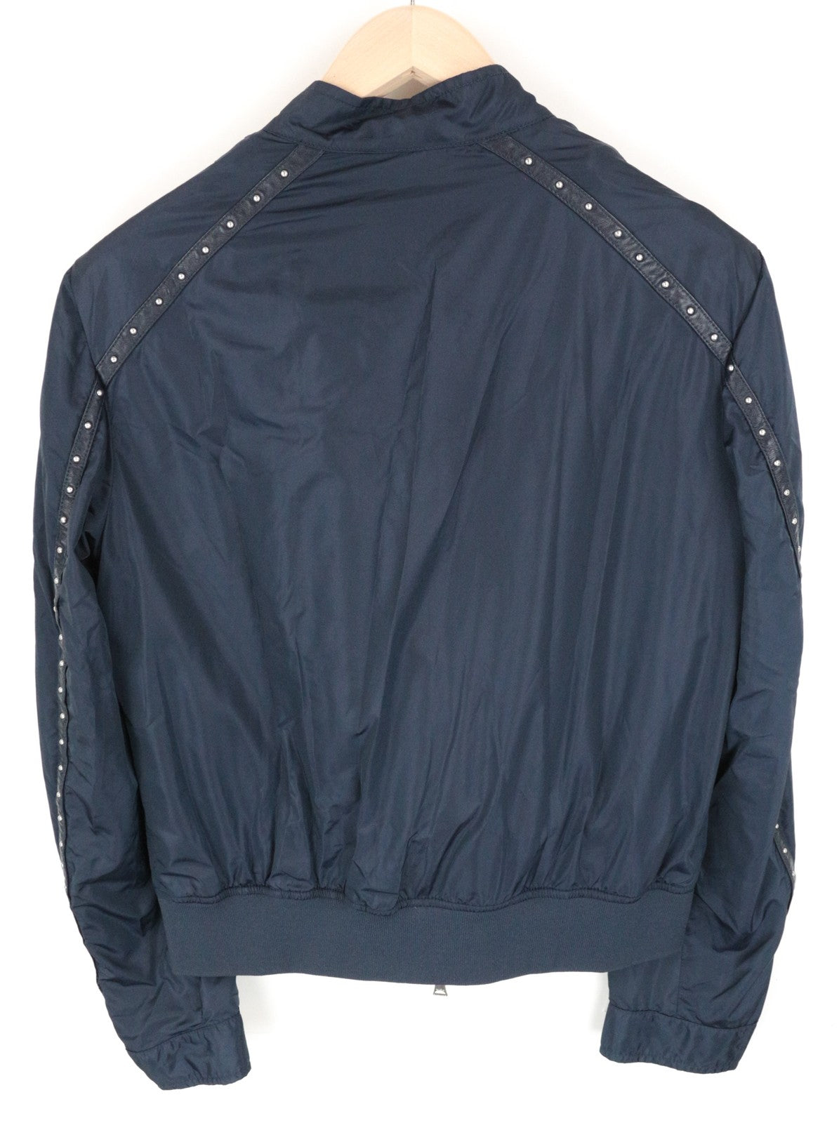 RICHMOND vyriška striukė 46 mėlyna trumpomis rankovėmis su dygsniais, laisvalaikio stiliaus, užtrauktuku 