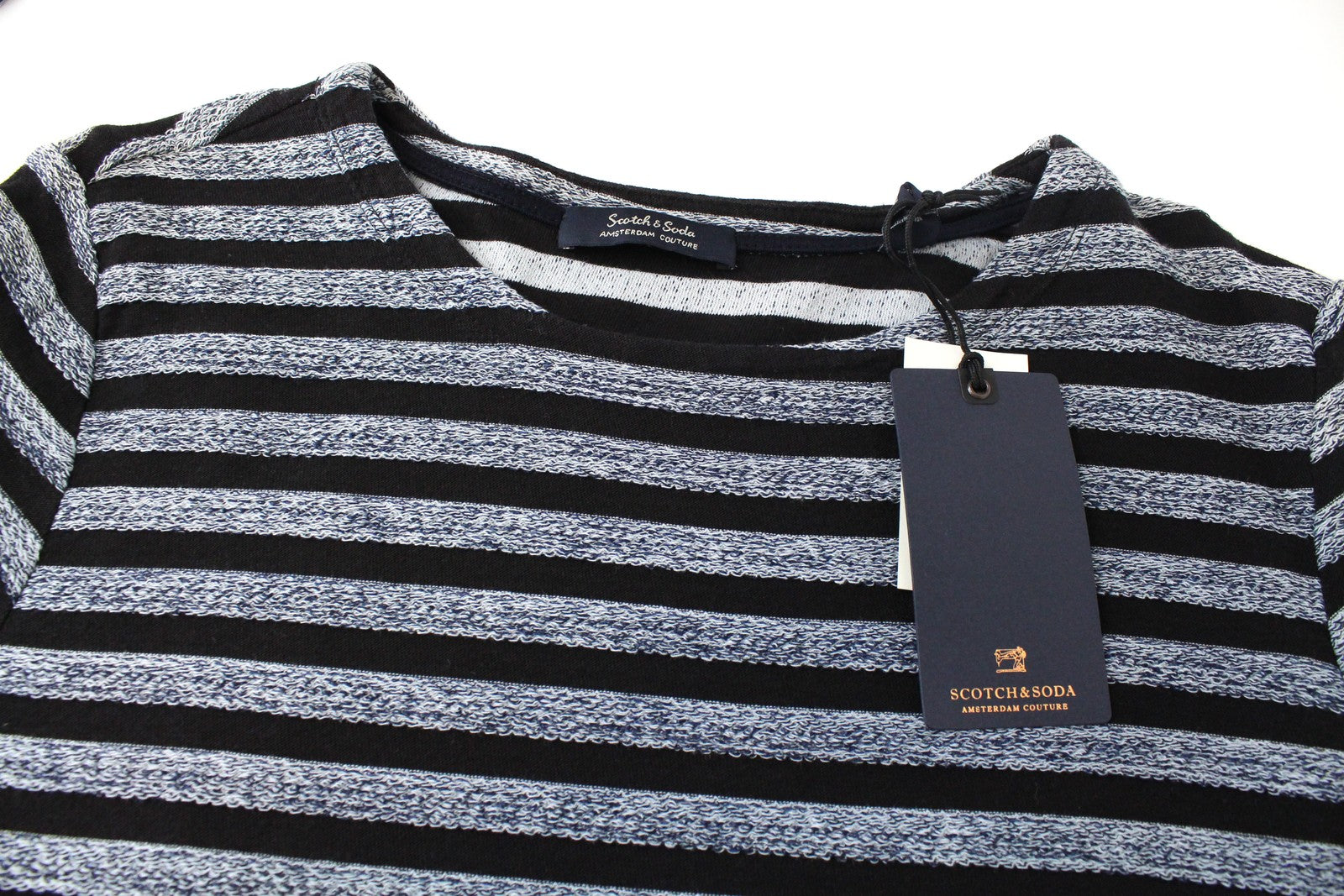 SCOTCH &amp; SODA Couture pilkas džemperis S dryžuotas ilgomis rankovėmis vyrams 