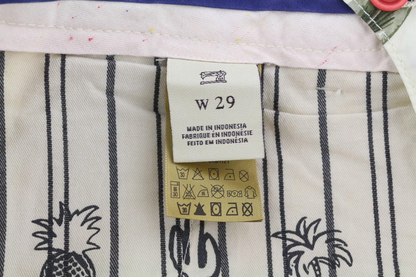 SCOTCH & SODA Men Shorts W29 Chino Colourful Leaf Pattern Pockets Logo Casual