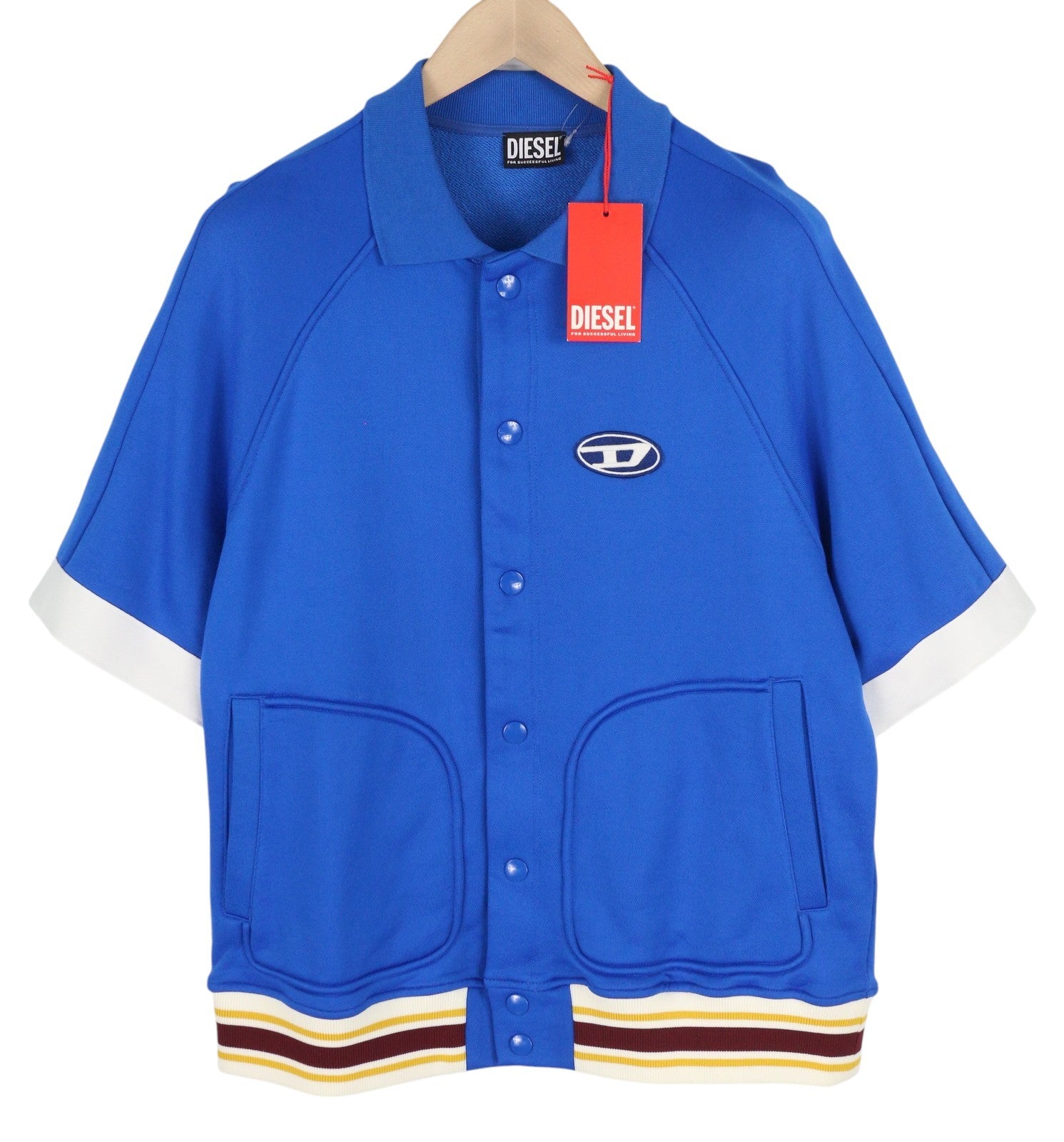 DIESEL S-Bolin vyriškas džemperis M, mėlynas, trumpomis rankovėmis, polo marškinėliai su spaudėmis, rekomenduojama kaina – 175 € 