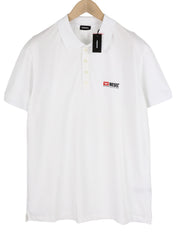 DIESEL T-Weet-Div Polo Mens T-Shirt 2XL Short Sleeve Polo Neck  White
