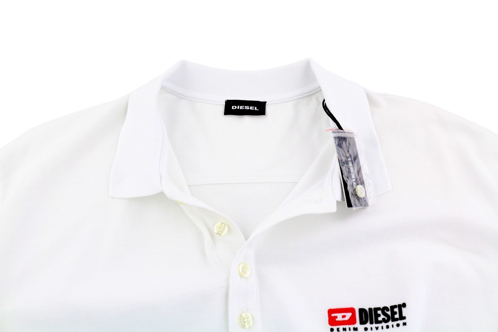 DIESEL T-Weet-Div Polo Mens T-Shirt 2XL Short Sleeve Polo Neck  White