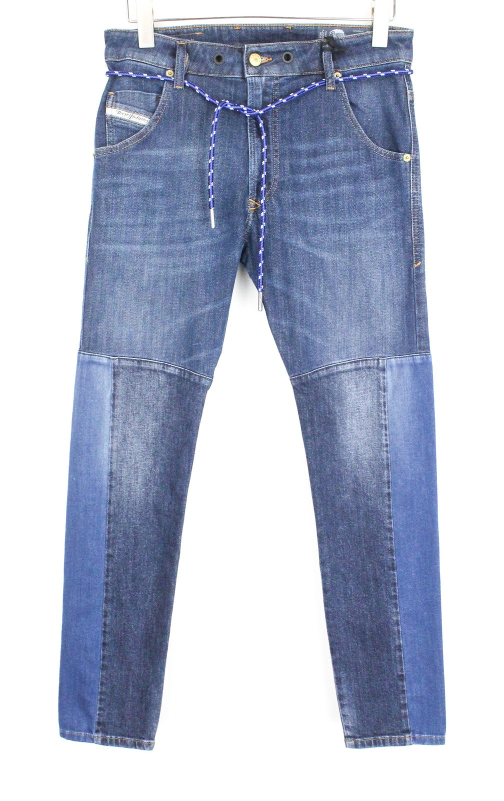 DIESEL D-Luhic-SP-NE 069IU vyriški W28 Jogg džinsai su siaurėjančia kontrastinga sportine detale 