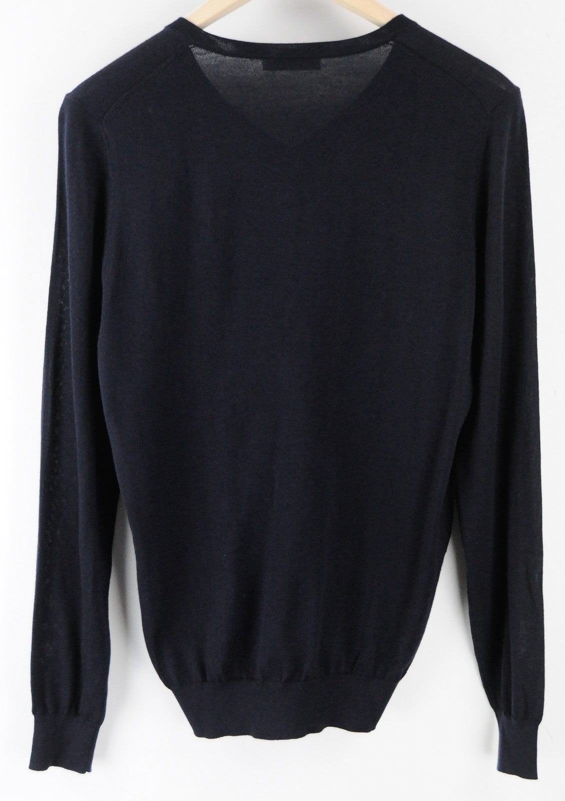 „SUITSUPPLY“ vyriškas merino vilnos megztinis su V formos iškirpte, tamsiai mėlynas, lengvas megztinis 