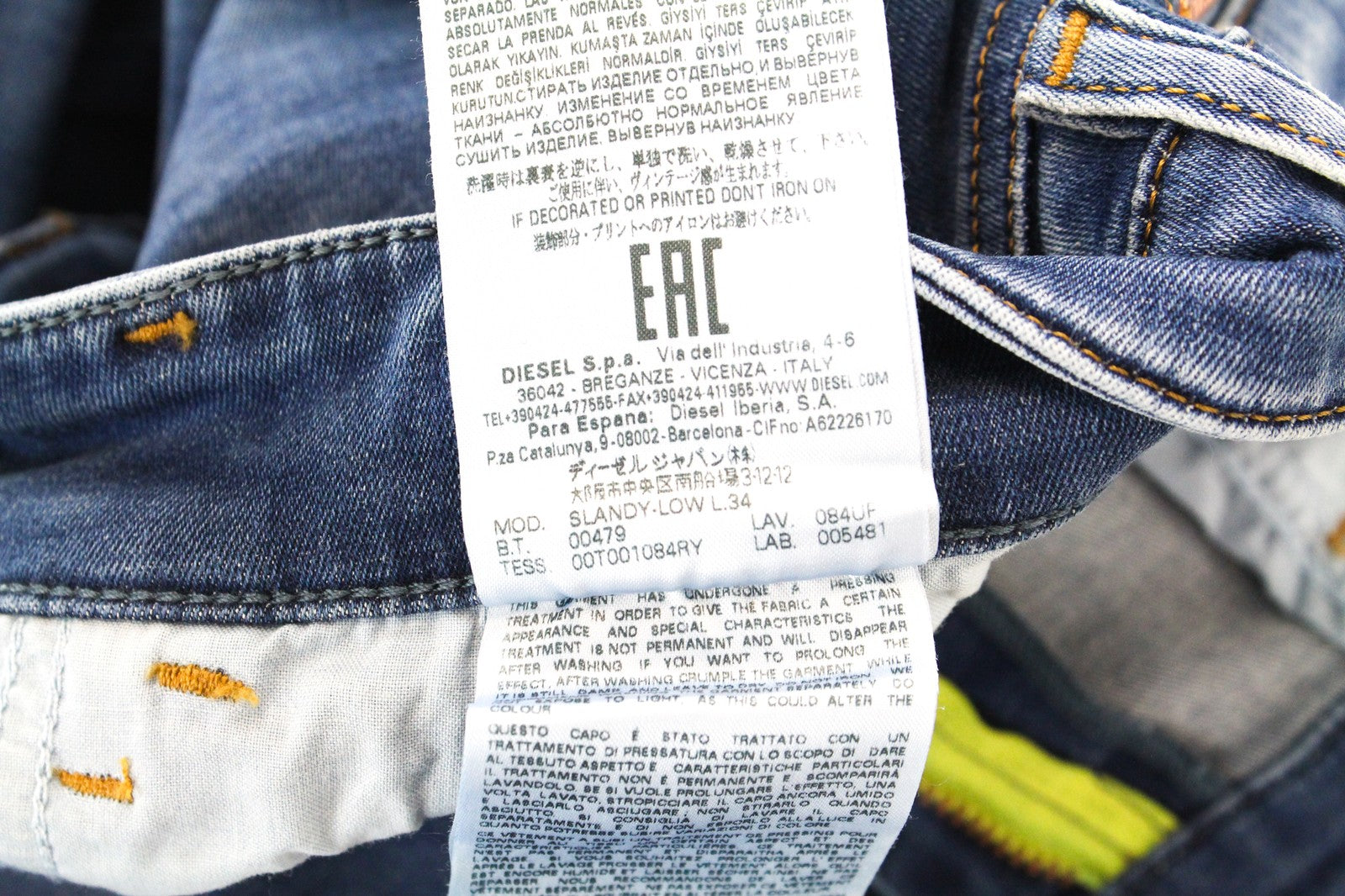 DIESEL Slandy-Low 084UF D.N.A. Women's W31/L34 Blue Super Skinny Aged Look