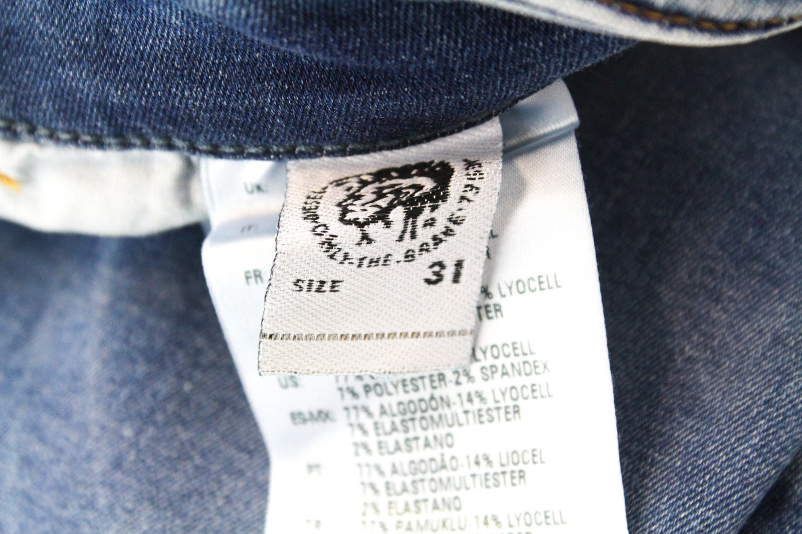 DIESEL Slandy-Low 084UF D.N.A. Women's W31/L34 Blue Super Skinny Aged Look