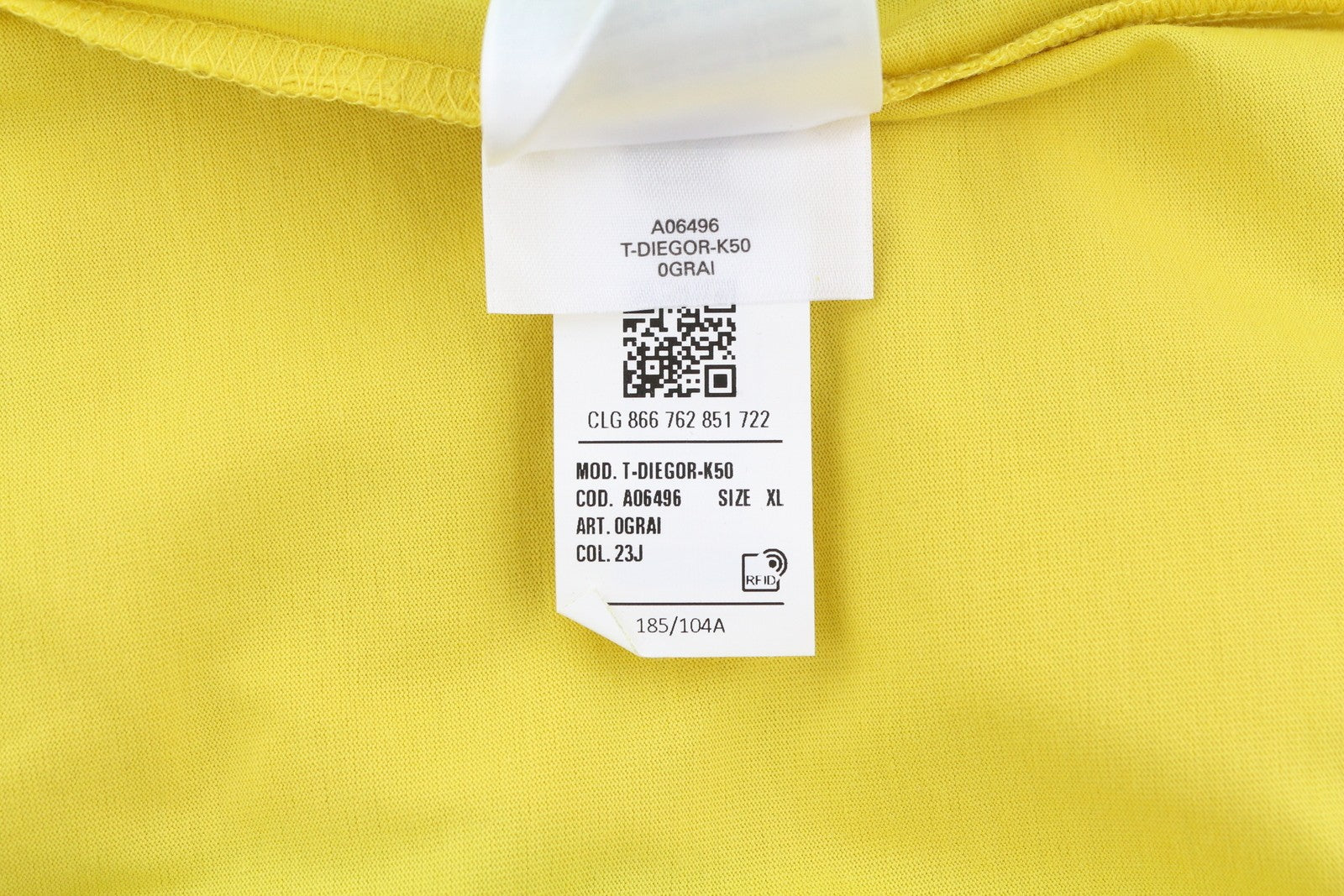 DIESEL T-Diegor-K50 Mens T-Shirt XL Yellow Short Sleeve Crew Neck Tricot