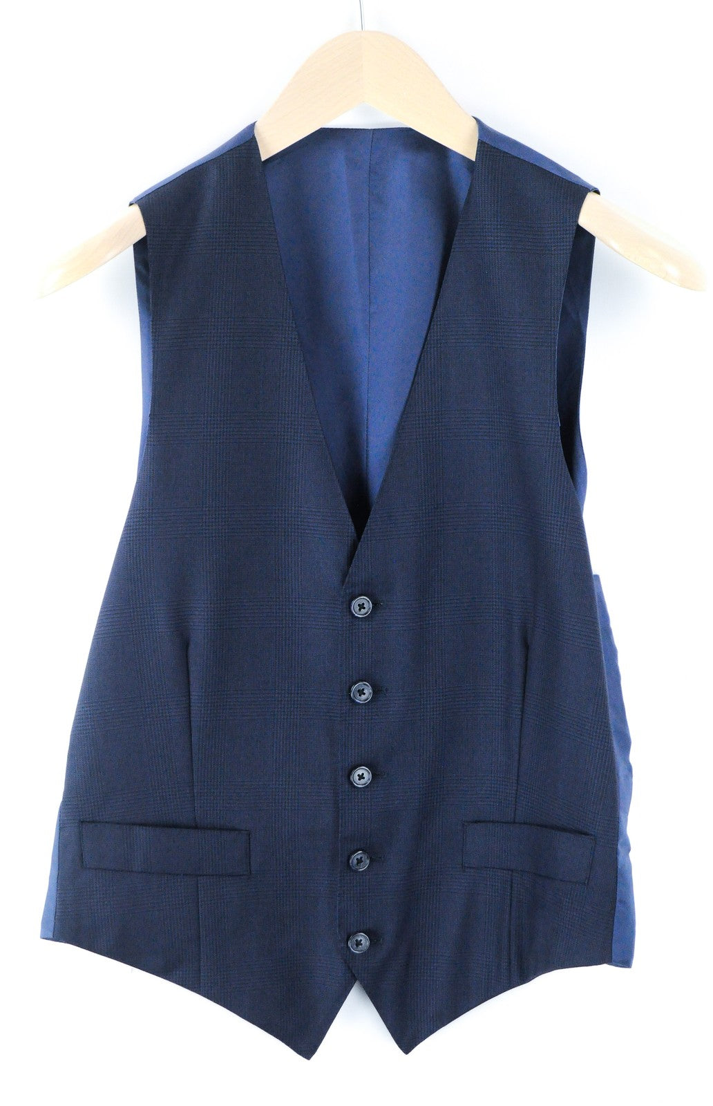 SUITSUPPLY Lazio Waistcoat UK34 Blue  Wool Mens Smart Classic Vest