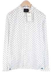 SCOTCH &amp; SODA vyriški marškinėliai su išskleista apykakle, laisvalaikio stiliaus, su lapų raštu, 2XL dydžio 