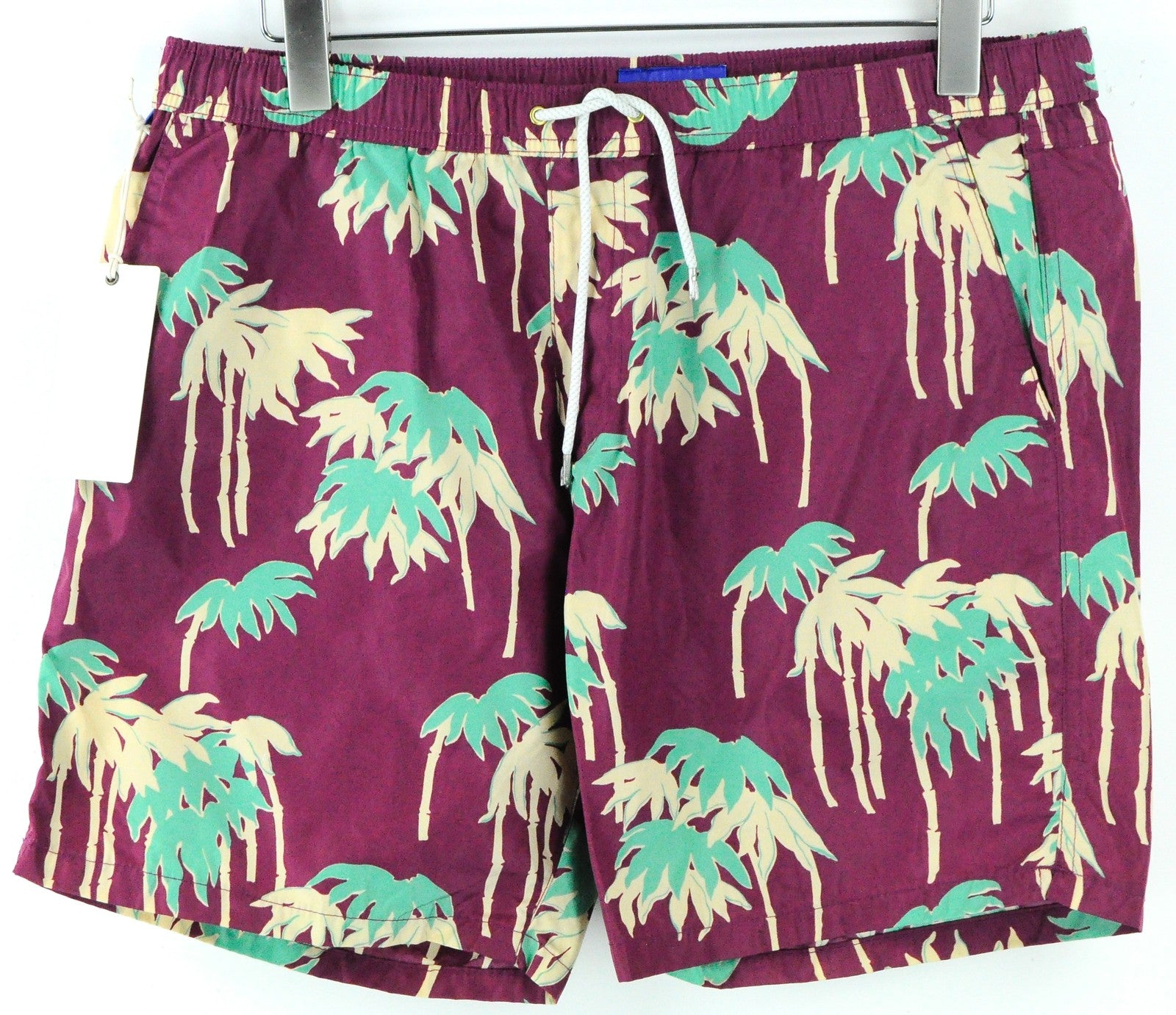 SCOTCH & SODA  Couture Purple Swim Trunks L Palm Printed Mens Pull-On Shorts