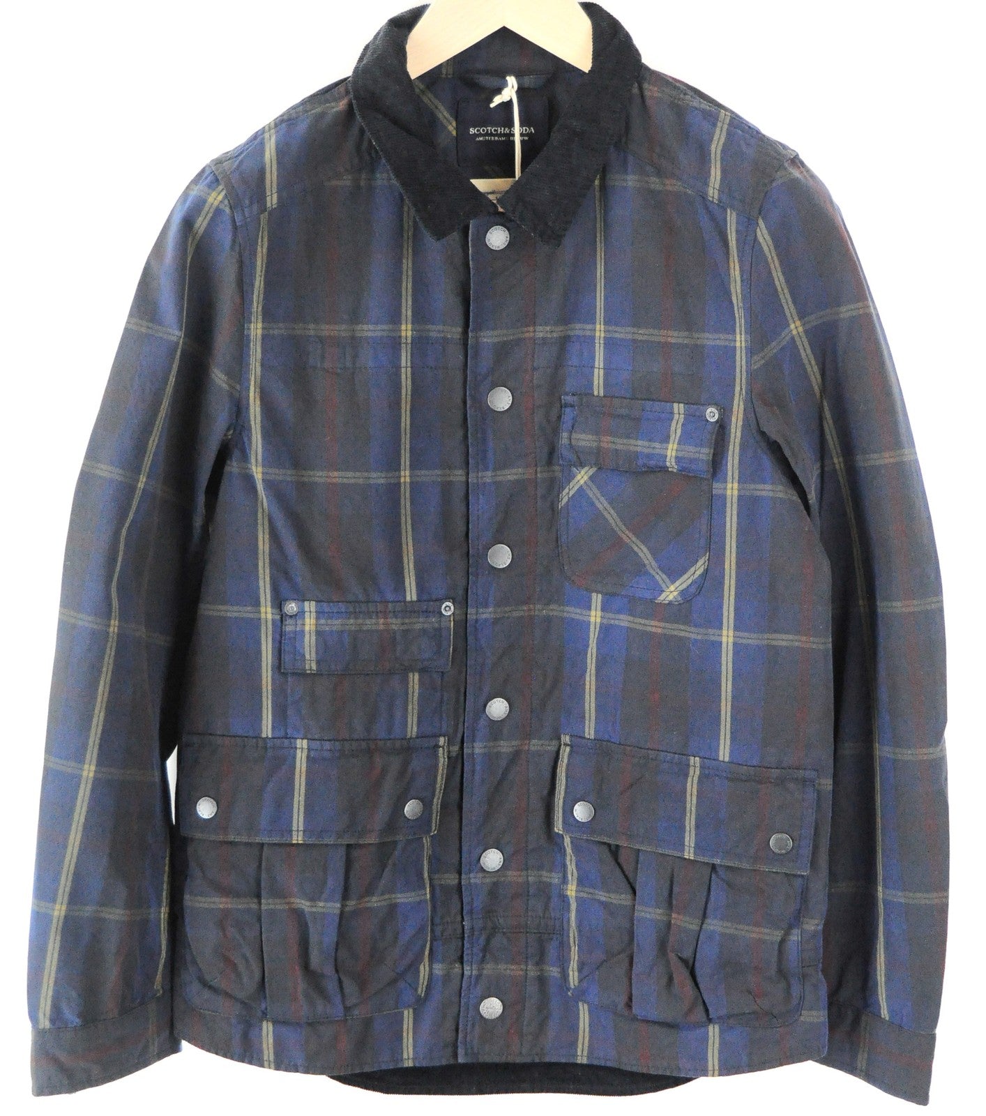 SCOTCH &amp; SODA Blauw Jacket S Mėlynos vyriškos marškinėlių stiliaus sagos 