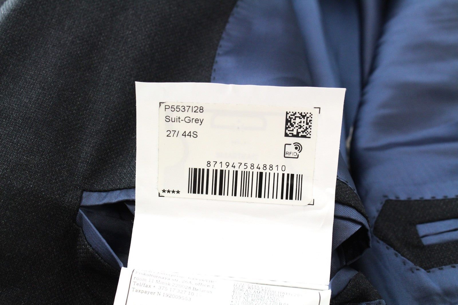 SUITSUPPLY Lazio Grey UK44S Wool Blazer Super  Lined Slim Mens Buttons