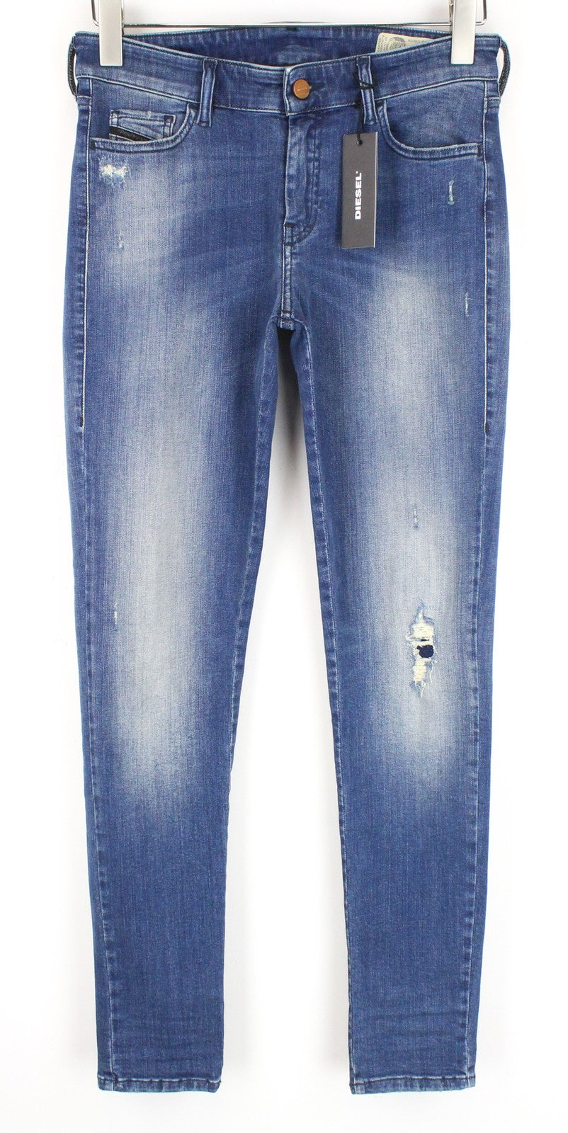 DIESEL Slandy 084MU Women's W31/L32 Skinny Fit Distressed Denim Jeans Blue