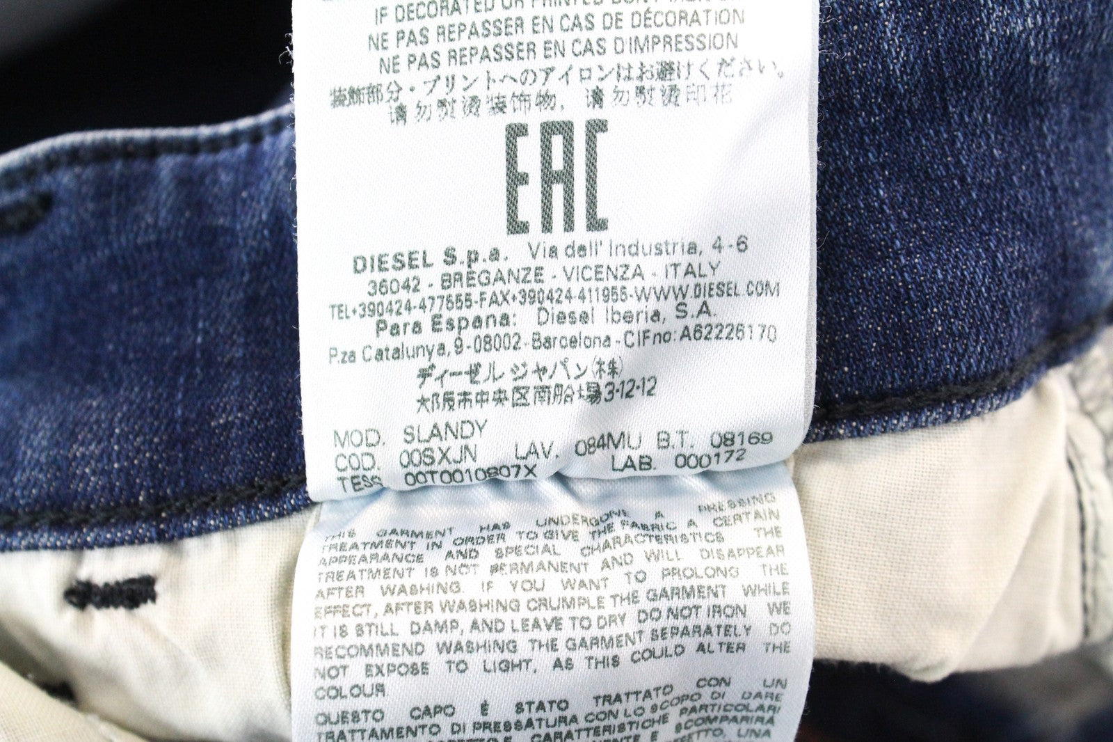 DIESEL Slandy 084MU Women's W31/L32 Skinny Fit Distressed Denim Jeans Blue