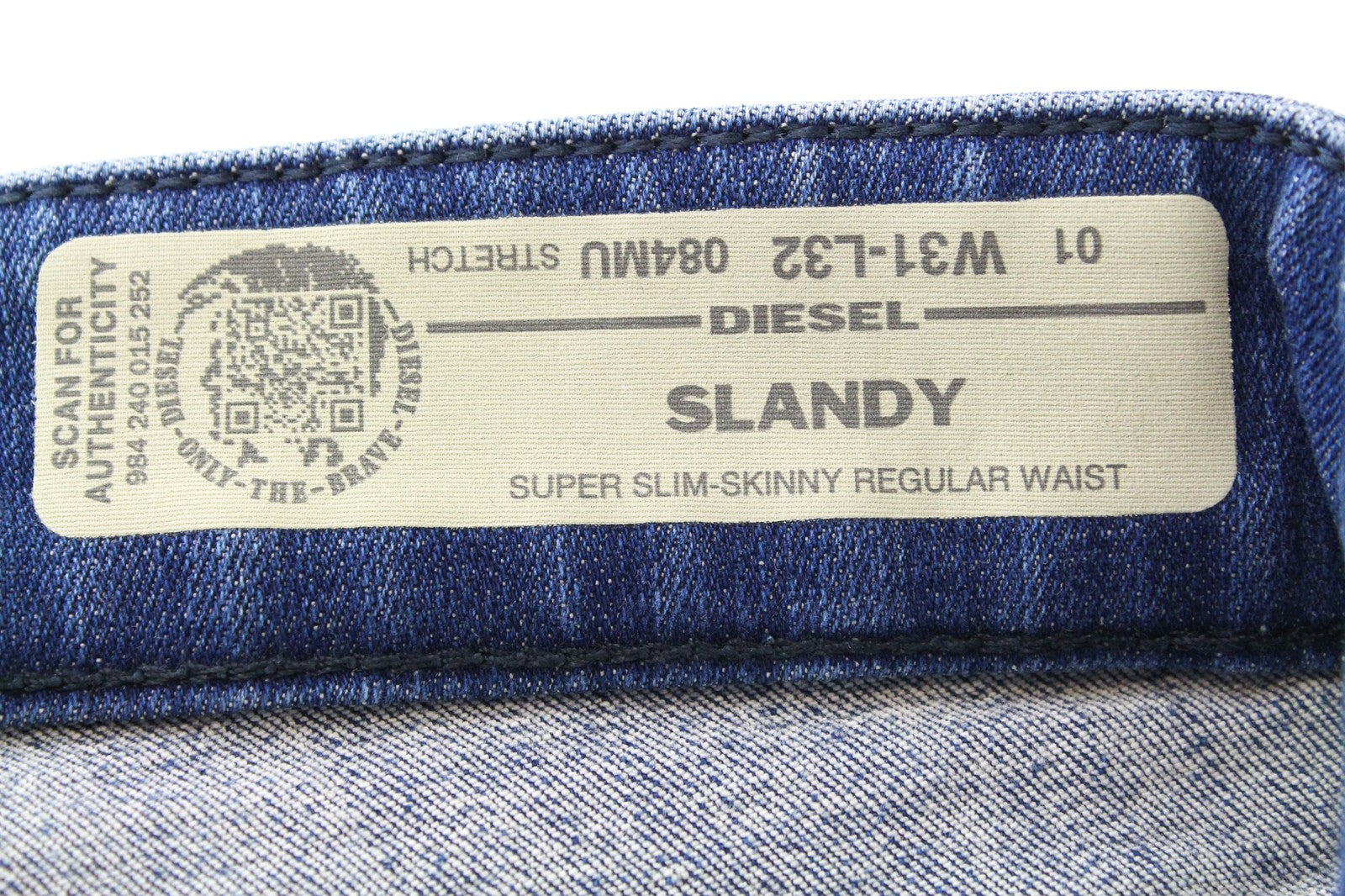 DIESEL Slandy 084MU Women's W31/L32 Skinny Fit Distressed Denim Jeans Blue