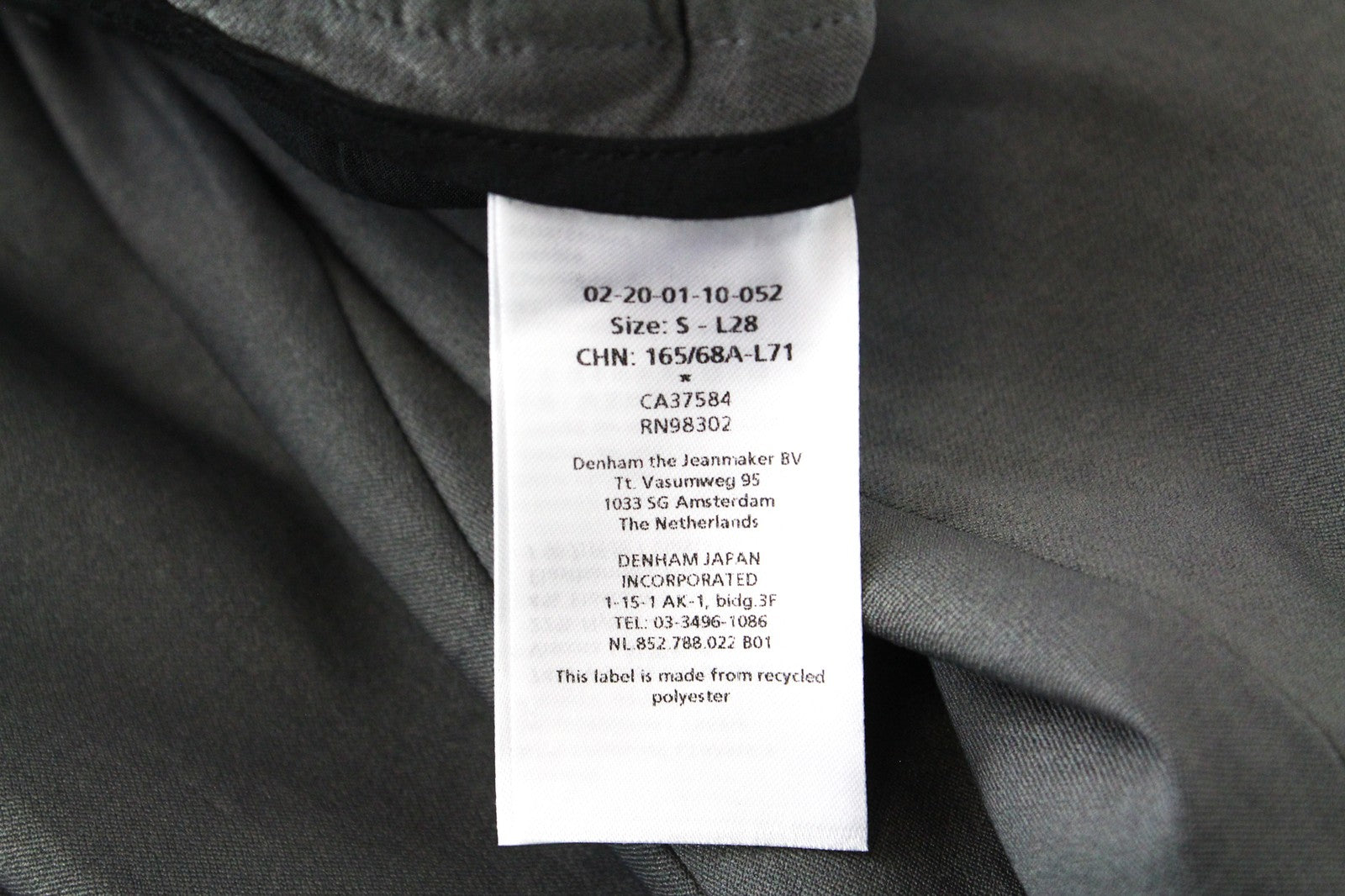 DENHAM Preston moteriškos S dydžio klasikinės chino kelnės su užtrauktuku, tampriu, pilkos spalvos 