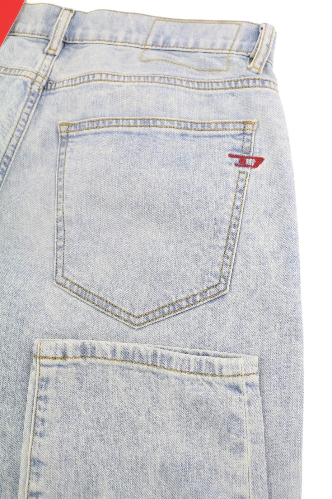 DIESEL 2019 D-Strukt 0GDAM vyriški džinsai W31/L34 Slim vidutinio juosmens, skalbtos mėlynos spalvos 